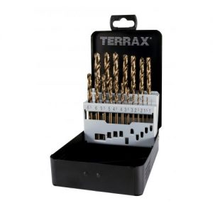 Terrax-A215215-Juegos de 25 brocas DIN 338 tipo N HSS-Co 5 rectificadas