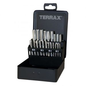 Terrax-A245006-Juego de 21 machos mano M DIN 352 HSS rectificados