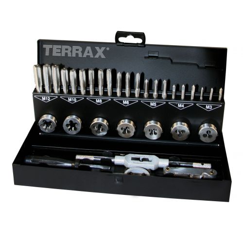 Terrax-A245013-Juego herramientas de roscar 31 piezas en estuche metálico