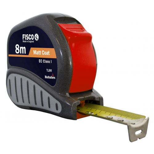 Fisco-TL8M-Flexómetro clase I con caja ABS con empuñadura de goma TRI-LOK (8x25)