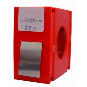 Vogel-463150-Rollo fleje calibrado 2.5 m x 25 mm inox (espesor 0,15 mm)