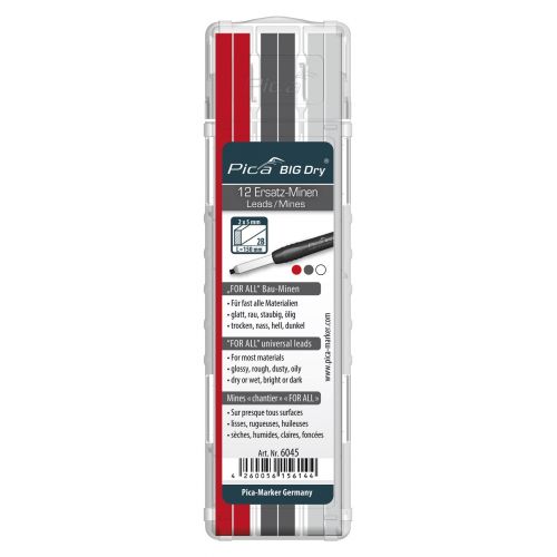 Pica-6045/SB-Estuche 12 minas-Bister-Ne.Bl.Ro.(4)