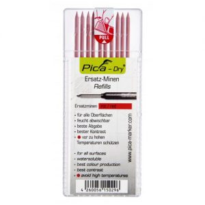 Pica-4031P-Estuche con 10 minas Dry (Rojo)
