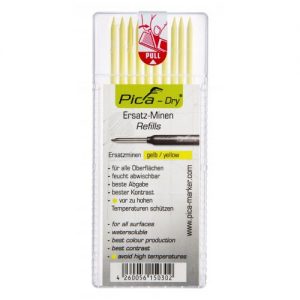 Pica-4032-Estuche con 10 minas Dry (Amarillo)