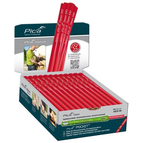 Pica-540/24-100-Lápiz de carpintero perfil ovalado (granel)(100Uds)