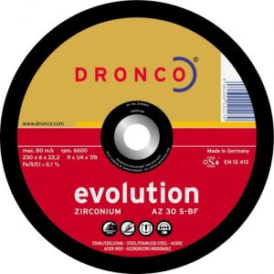 Dronco-AZ30S-180-Disco de desbaste AZ 30 S Evolution-metal 180 x 6 mm(10Uds)