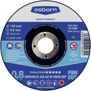 Dronco-AS60W-115-Disco de corte metal AS 60 W INOX Evolution 115 x 0,8 mm(25Uds)