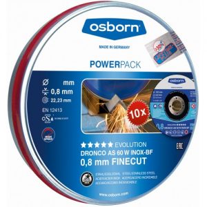 Dronco-AS60W-115PACKPLUS-Lata sellada de 10 discos de corte metal 115 x 0,8 mm AS 60 W EvolutionLifetime Plus
