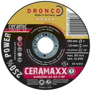 Dronco-AK60V-125-Disco de corte ultra rápido CeraMaxx de 125 x 1,2 mm(25Uds)