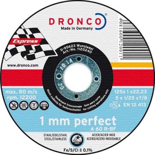 Dronco-A60R-115-Disco de corte metal A 60 R Perfect Express 115 x 1,2 mm(25Uds)