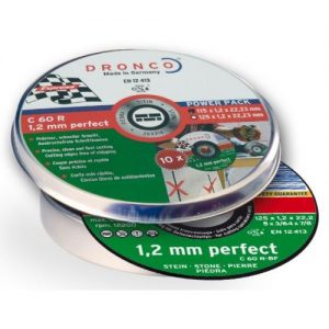 Dronco-C60R-115PACK-Lata de 10 discos de corte 115 x 1,2 mm C 60 R Perfect Express