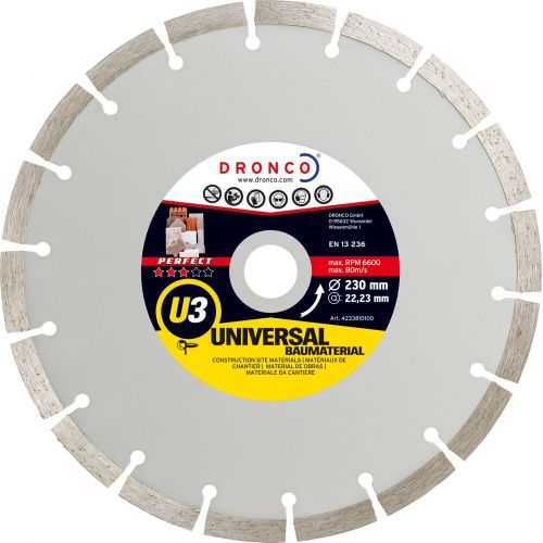 Dronco-U3-180-Disco de diamante Perfect U3 Universal obra (Antes ST) Ø 180 mm