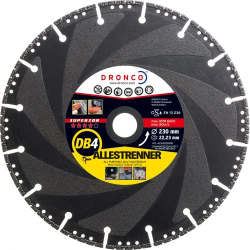 Dronco-DB4-115-Disco de diamante Superior DB4 Todo uso (Antes DB) Ø 115 mm