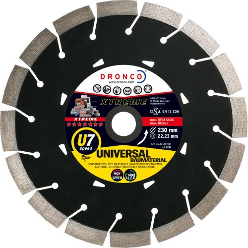 Dronco-U7SPEED-115-Disco de diamante Evolution U7 Speed Universal obra (Antes ERM) Ø 115 mm