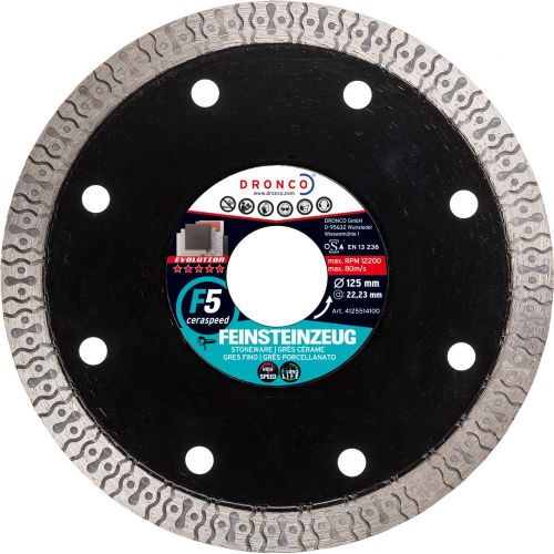 Dronco-F5CERASPEED-115-Disco de diamante Evolution F5 Ceraspeed-Gres (Antes GRFC) Ø 115 mm