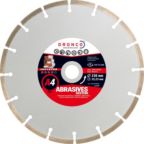 Dronco-A4-115-Disco de diamante Superior A4 materiales abrasivos (Antes LT76) Ø 115 mm