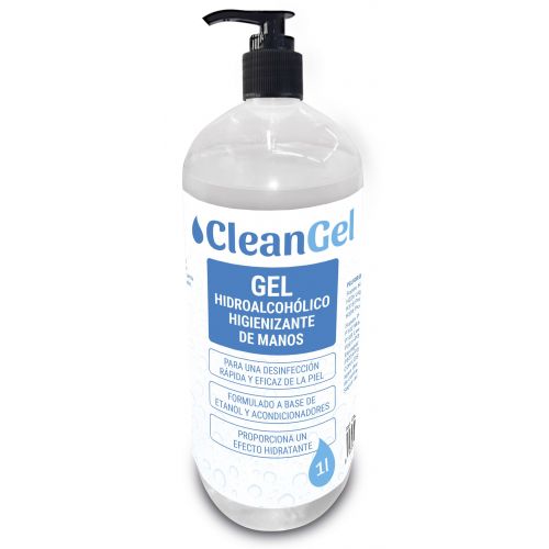 CleanGel-GM1000-Gel hidroalcohólico en botella con dosificador de 1000 ml