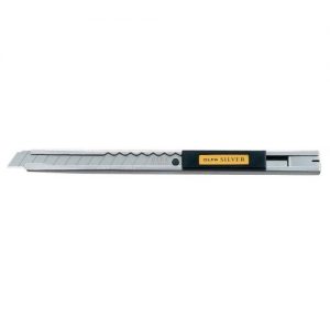 Olfa-SVR-1-Cúter con bloqueo automático, mango de acero inoxidable y cuchilla de 9 mm
