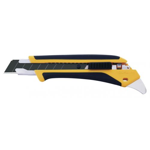 Olfa-L5-AL-Cúter con bloqueo automático, mango antideslizante, púa de metal duro y cuchilla de 18 mm