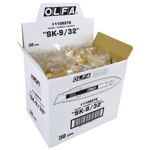 Olfa-SK-9/32-Cutter de seguridad con púa de metal duro y cuchilla trapezoidal de 17,5 mm en bolsa de plástico(32Uds)