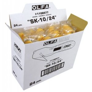 Olfa-SK-10/24-Cutter de seguridad con cuchilla oculta rectangular de 17,8 mm en bolsa de plástico(24Uds)