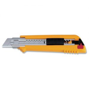 Olfa-PL-1-Cúter con bloqueo automático, mecanismo de cambio automático de cuchilla con cargador para 6 cuchillas y cuchilla de 18 mm