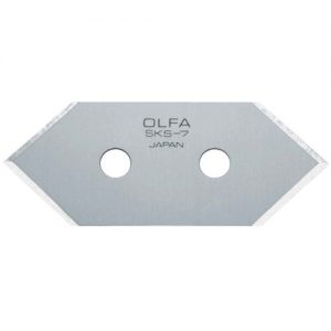 Olfa-MCB-1-Pack de 5 cuchillas corte 45º 49x20x0,3 mm plateadas