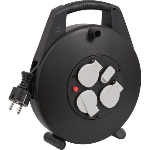 Brennenstuhl-1093200600-Enrollacables Vario-Line con función de carga USB negro IP20 H05VV-F3G1,5 con cable de 10 m