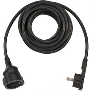 Brennenstuhl-1168980050-Alargador eléctrico IP20 H05VV-F3G1,5 de 5 m (Negro) con clavija plana