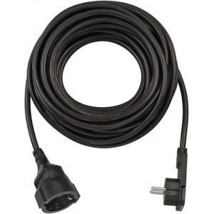 Brennenstuhl-1168980010-Alargador eléctrico IP20 H05VV-F3G1,5 de 10 m (Negro) con clavija plana