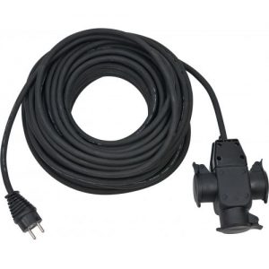 Brennenstuhl-1167820301-Alargador eléctrico IP44 H07RN-F3G1,5 de 25 m con cabezal de goma de 3 tomas