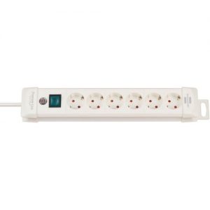 Brennenstuhl-1952260100-Base múltiple Premium-Line blanca con varias posibilidad de instalación y fijación (6 tomas)