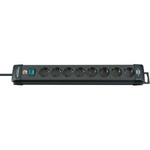 Brennenstuhl-1951180100-Base múltiple Premium-Line negra con varias posibilidad de instalación y fijación (8 tomas)