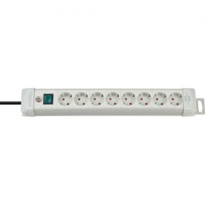 Brennenstuhl-1955580100-Base múltiple Premium-Line gris claro con varias posibilidad de instalación y fijación (8 tomas)
