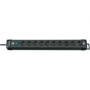 Brennenstuhl-1951100100-Base múltiple Premium-Line negra con varias posibilidad de instalación y fijación (10 tomas)