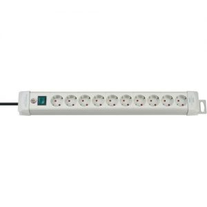 Brennenstuhl-1955500100-Base múltiple Premium-Line gris claro con varias posibilidad de instalación y fijación (10 tomas)