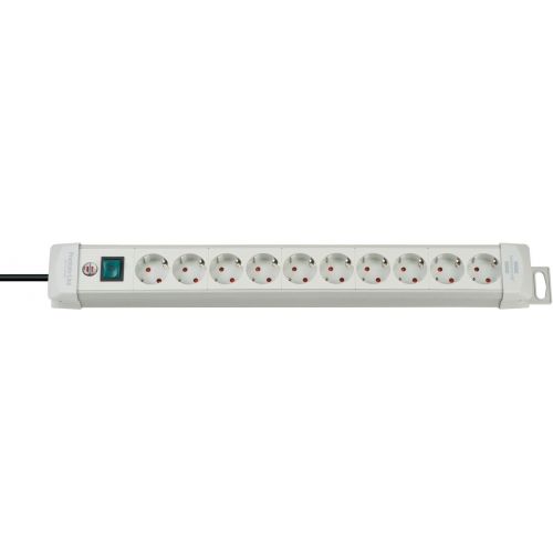 Brennenstuhl-1955500100-Base múltiple Premium-Line gris claro con varias posibilidad de instalación y fijación (10 tomas)