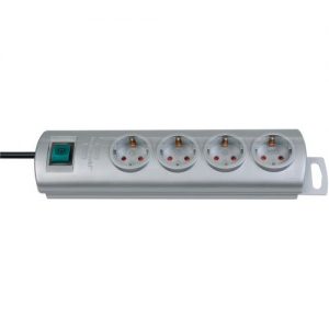 Brennenstuhl-1153390124-Base múltiple Primera-Line color plata (4 tomas)