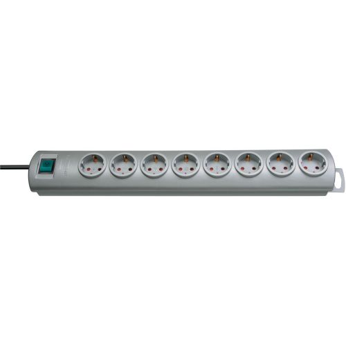 Brennenstuhl-1153390128-Base múltiple Primera-Line color plata (8 tomas)