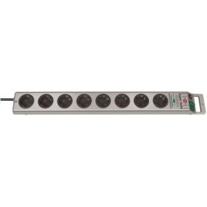 Brennenstuhl-1153340318-Base múltiple con protección contra sobretensión Super-Solid color plata (8 tomas)
