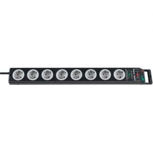 Brennenstuhl-1153380318-Base múltiple con protección contra sobretensión Super-Solid negra (8 tomas)