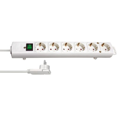 Brennenstuhl-1153320100-Base múltiple Comfort-Line Plus blanca con clavija plana (6 tomas)