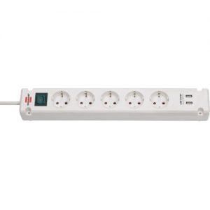 Brennenstuhl-1150660325-Base múltiple Bremounta con puertos USB apta para montaje fijo (color blanco)