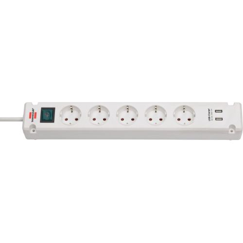 Brennenstuhl-1150660325-Base múltiple Bremounta con puertos USB apta para montaje fijo (color blanco)