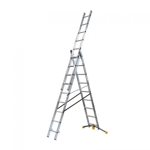 Hailo-1422-801-Escalera combinada de 3 tramos con estabilizador curvo HobbyLOT (3x9)