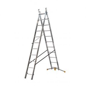 Hailo-1410-801-Escalera combinada de 2 tramos con estabilizador curvo HobbyLOT (2x7)