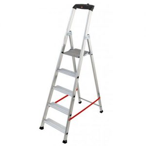Hailo-8845-011-Escalera de tijera profesional Alu PRO (5 peldaños)