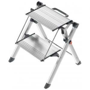 Hailo-4310-100-Taburete aluminio MK80 ComfortLine (2 peldaños)