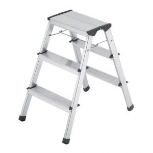 Hailo-4443-701-Taburete de aluminio D60 StandardLine (2x3 peldaños)