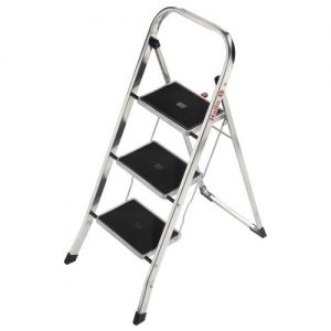 Hailo-4393-801-Taburete de aluminio K60 StandardLine (3 peldaños)